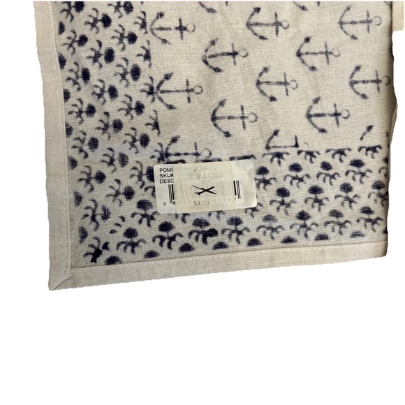 Pomegranate AHOY Anchor Printed Cotton Table Napkins Dinner Napkin Set Of 2 NWT - Picture 3 of 5